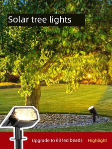 Solar Tree Lights, Outdoor Lights, High-Brightness Courtyard Waterproof Lawn Lights, Spotlights, Garden Landscape Lights