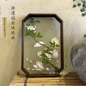【Spring Magnolia】Cloisonné DIY Handmade Material Pack Decorative Painting Intangible Cultural Heritage High-End Hou