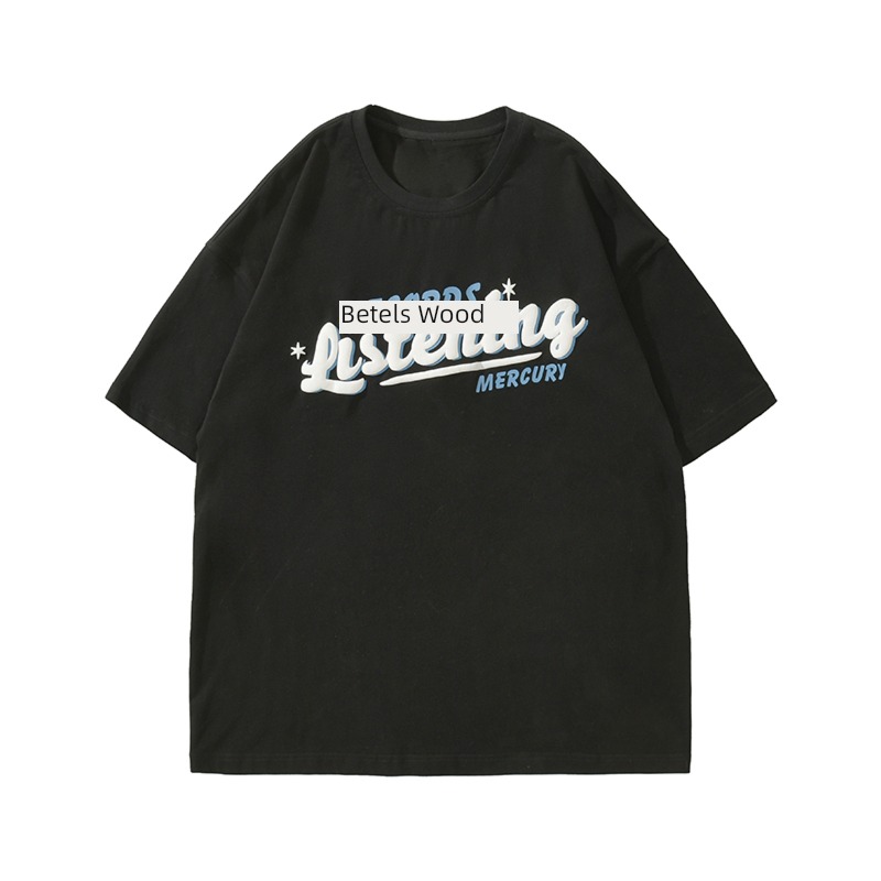 Mr. Hezi man 240g foaming ins Short sleeve T-shirt