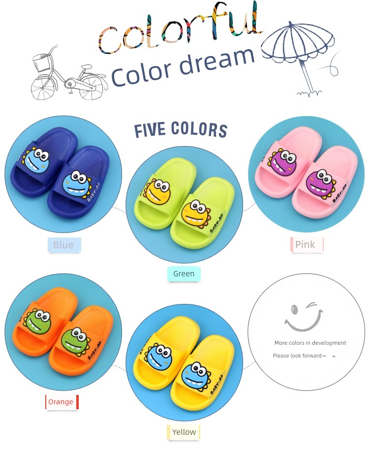 Boys' Baby Slippers, Indoor Slippers for Children Aged 1.5 Years, Non-Slip Slippers for 3-6 Year Old Girls, Cartoon Dinosaur Home Slippers — 3