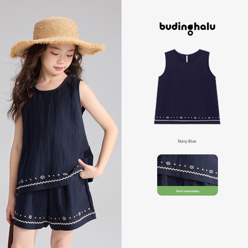 Pudding Haru Summer Children's Clothing Girls' Breathable Top 2026 New Summer Style Children's Fashionable Simple Sweet Outfit — 8
