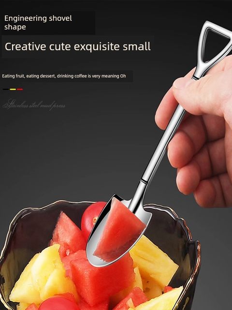 Extra thick stainless steel spoon for household long handle eating adult soup stirring main meal spoon children's soup spoon thick and smooth
