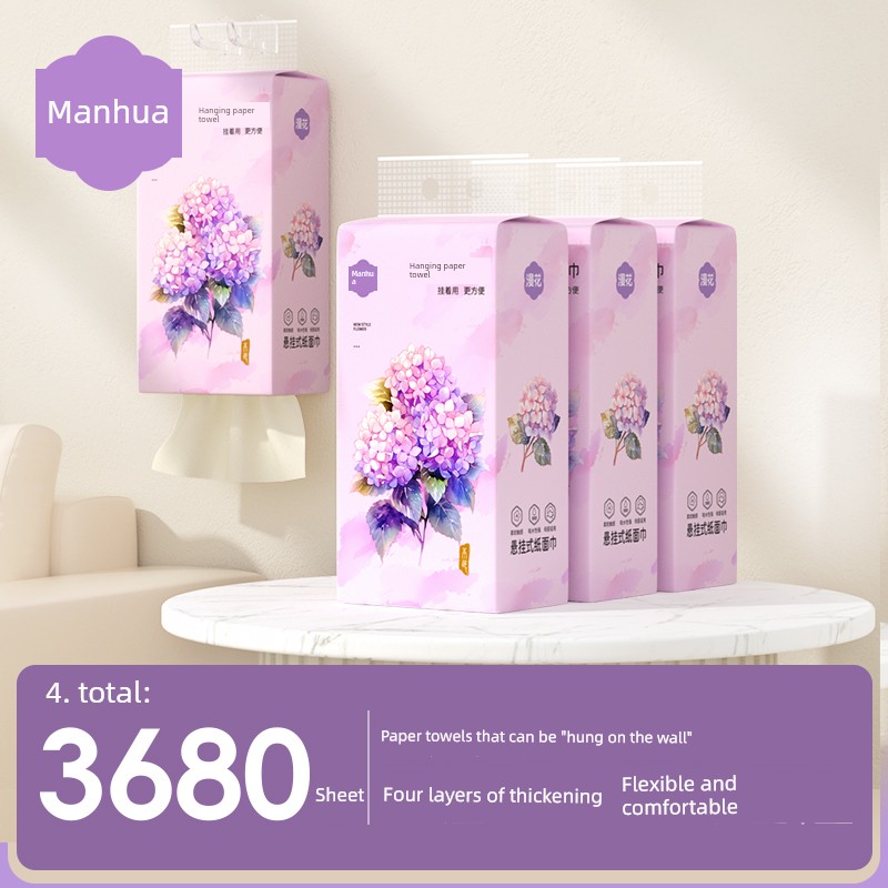 Bulk Pack of Tissue Paper for Home Use, Economical Pack of Facial Tissues, Napkins, and Toilet Paper, Whole Box, Hanging Type, Can Be Used for Wiping Hands