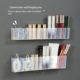 Wall-mounted partition box mirror cabinet storage without hole punching lipstick storage portable eyebrow clip scissor eyebrow pencil brush storage rack