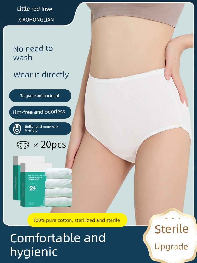 Disposable Underwear for Women during Postpartum Period, Special for Pregnant Women, Pure Cotton, Sterile, High-Waisted, Large Size after Caesarean Section 100kg