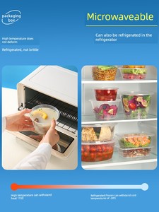 Disposable Lunch Boxes, Thickened Lunch Boxes, Commercial Take-Out Boxes, Round Rice Bowls, Plastic Take-Out Bowls, Squa