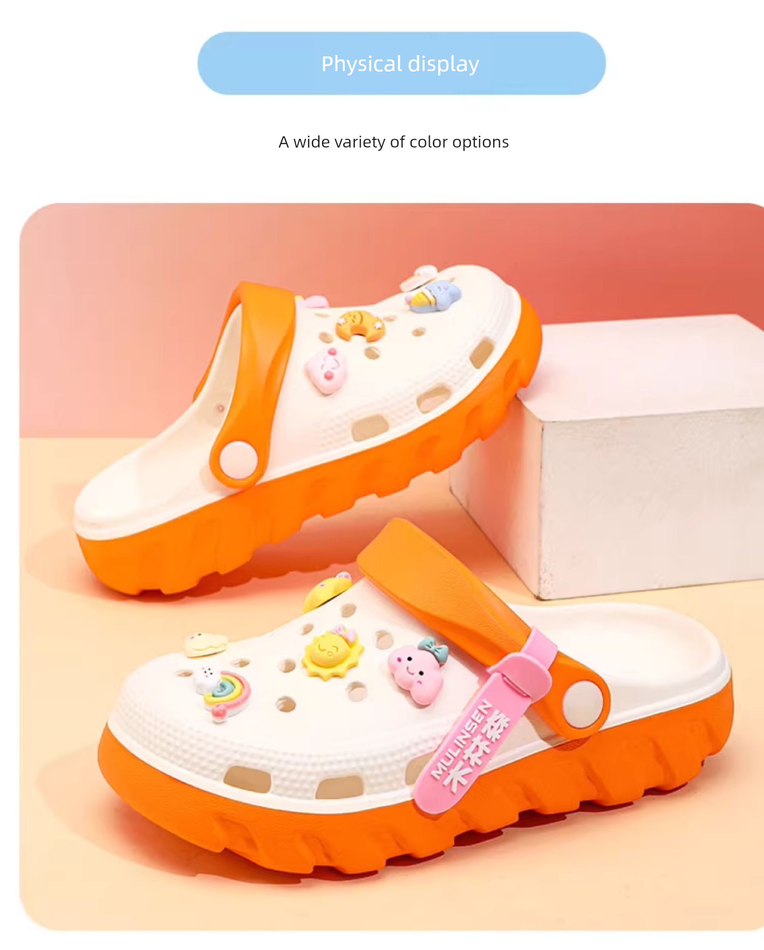 Mlskms-Vautid Girl Hole Shoes New Arrival Outdoor Non-Slip Kids Slippers Cherry Blossom Sandals Baby Girl Beach Shoes — 28