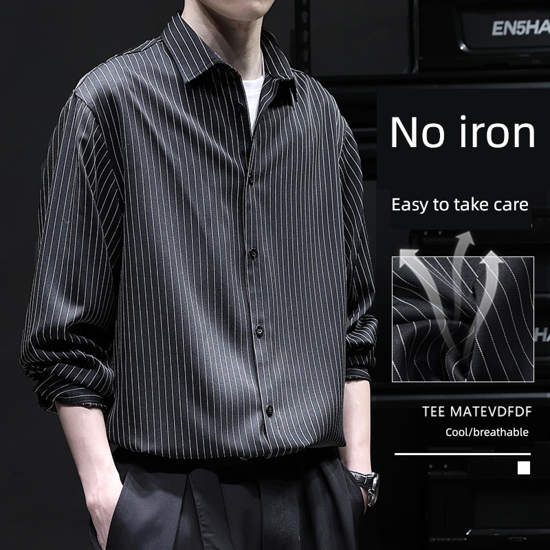 tide Long sleeve easy Big size autumn loose coat business affairs shirt