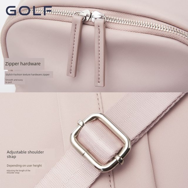 GOLF双肩包女简约高中大学生书包大容量电脑背包妈咪包母婴收纳包