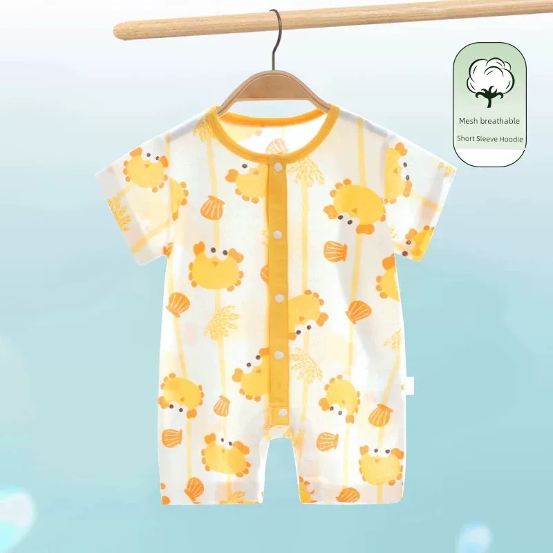 Summer Baby Romper, Pure Cotton Short-Sleeve Summer Outfit, Newborn Thin Clothing