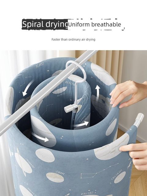 Duvet drying artifact household balcony outdoor bay window spiral cooling quilt rack bed sheet quilt cover stainless steel coat rack
