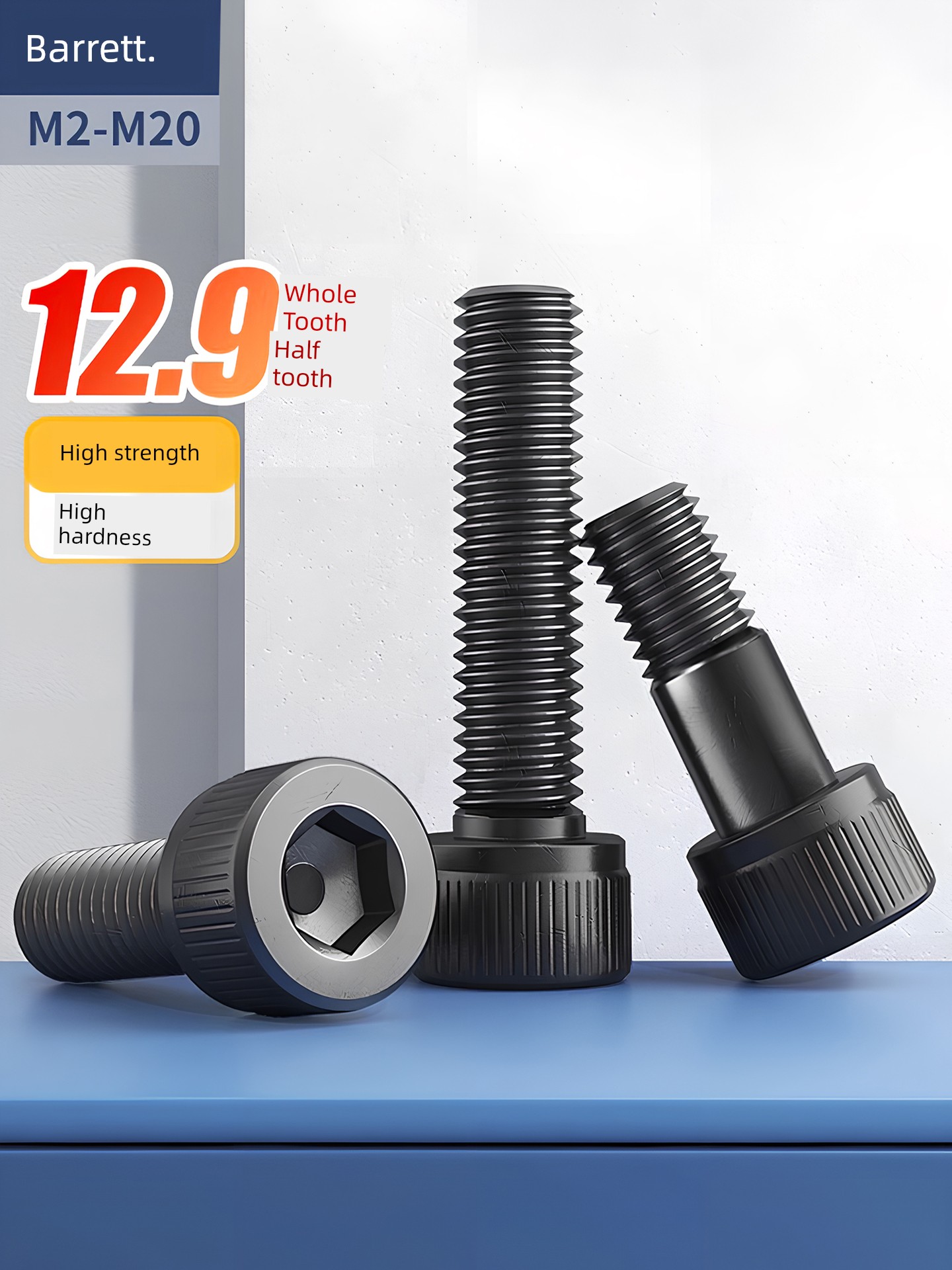 Hexagon Socket Head Cap Screw 12.9 Grade High Strength Black Nail Cylinder Head Bolt Cup Head Screw M2M3M4M5M6-M24