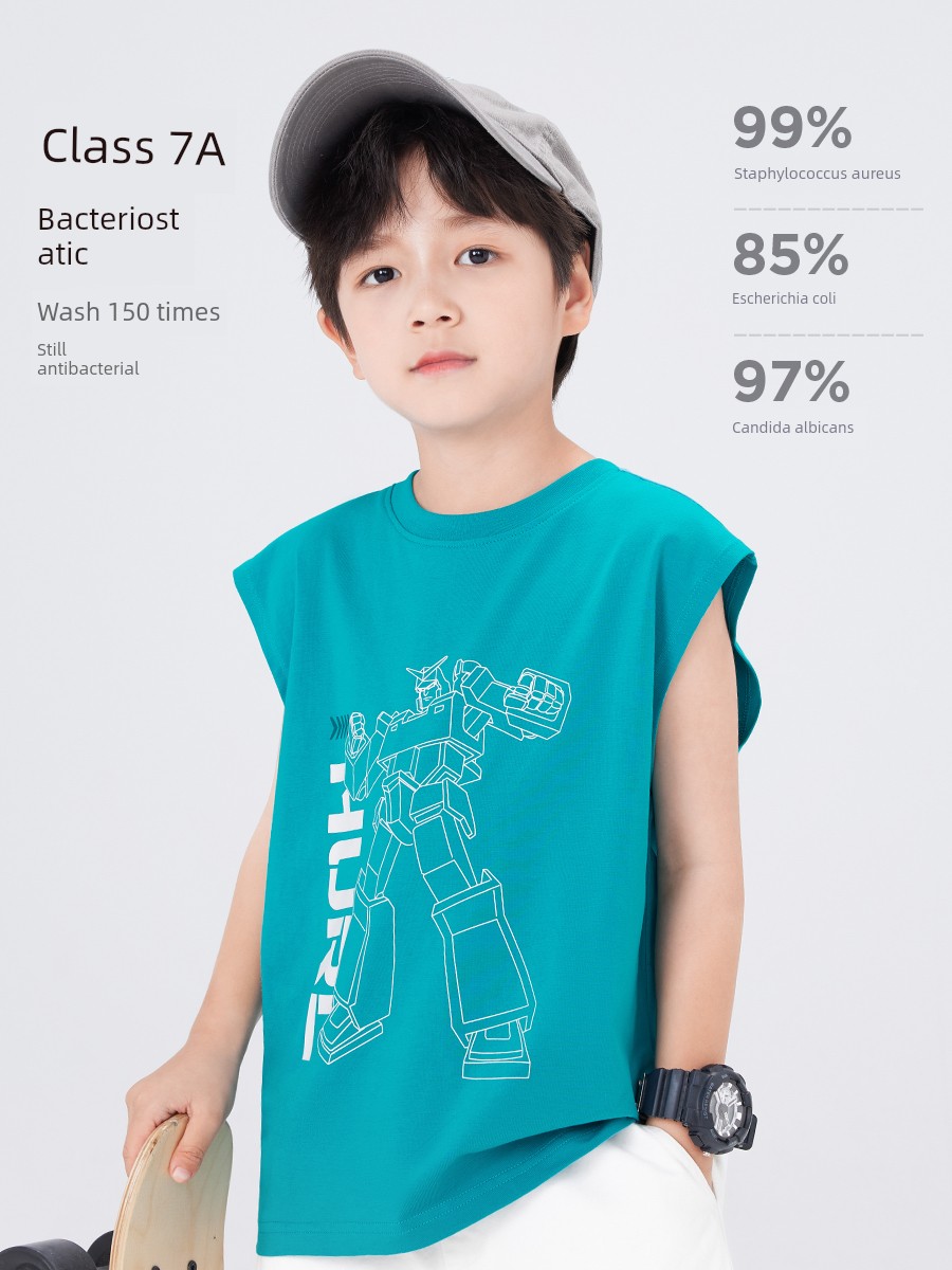 Zuoxi Children's Clothing Boys' Vest Summer Thin Sleeveless T-Shirt 2026 New Model Boys' Cool Outerwear Top — 2