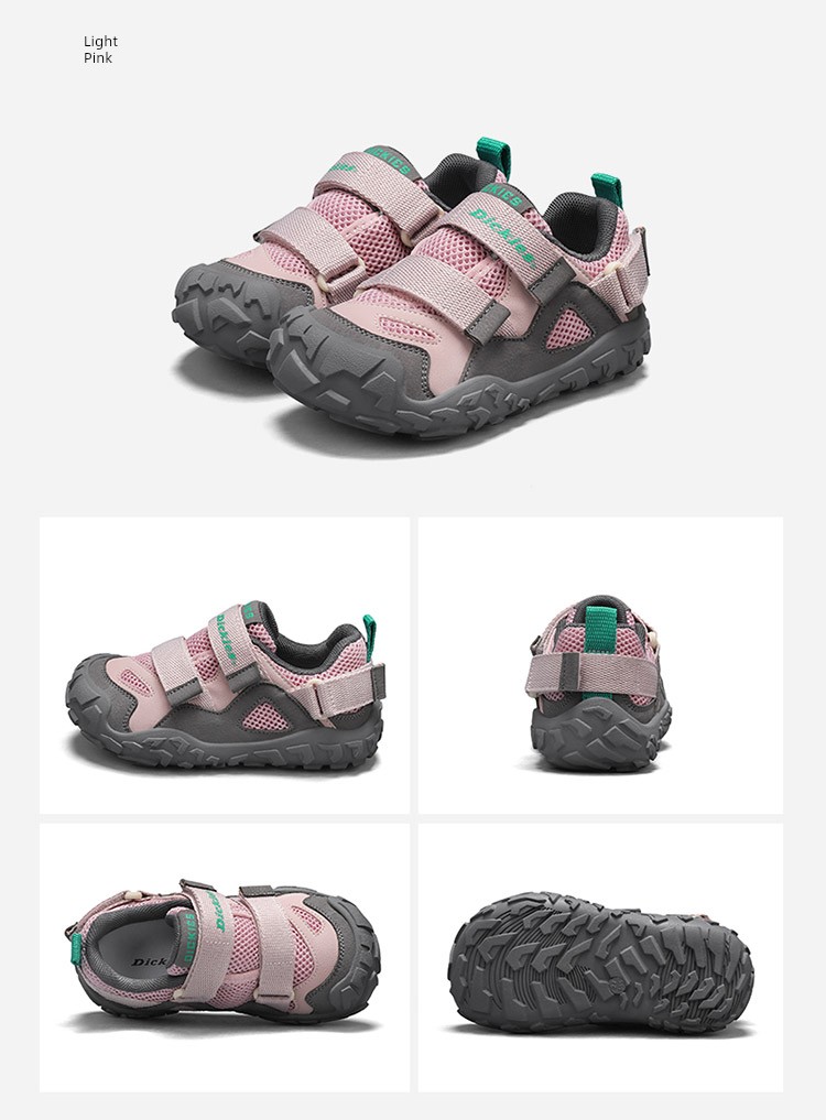 Dickies Kidsren's Sports Shoes New Style Medium and Large Kidsren's Velcro Anti-Slip Outdoor Hiking Shoes Soft-Soled Running Shoes — 23