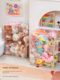 Plush toy storage artifact transparent bucket household children's dolls dustproof zipper finishing bag