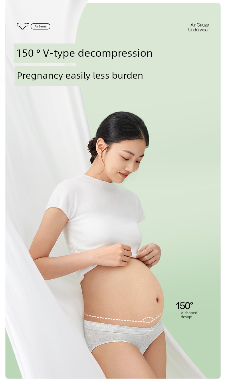 Purcotton Pregnant Women's Underpants Antibacterial High Content in Early, Middle and Late Pregnancy Cotton Crotch Confinement Special Low Waist All Year — 11