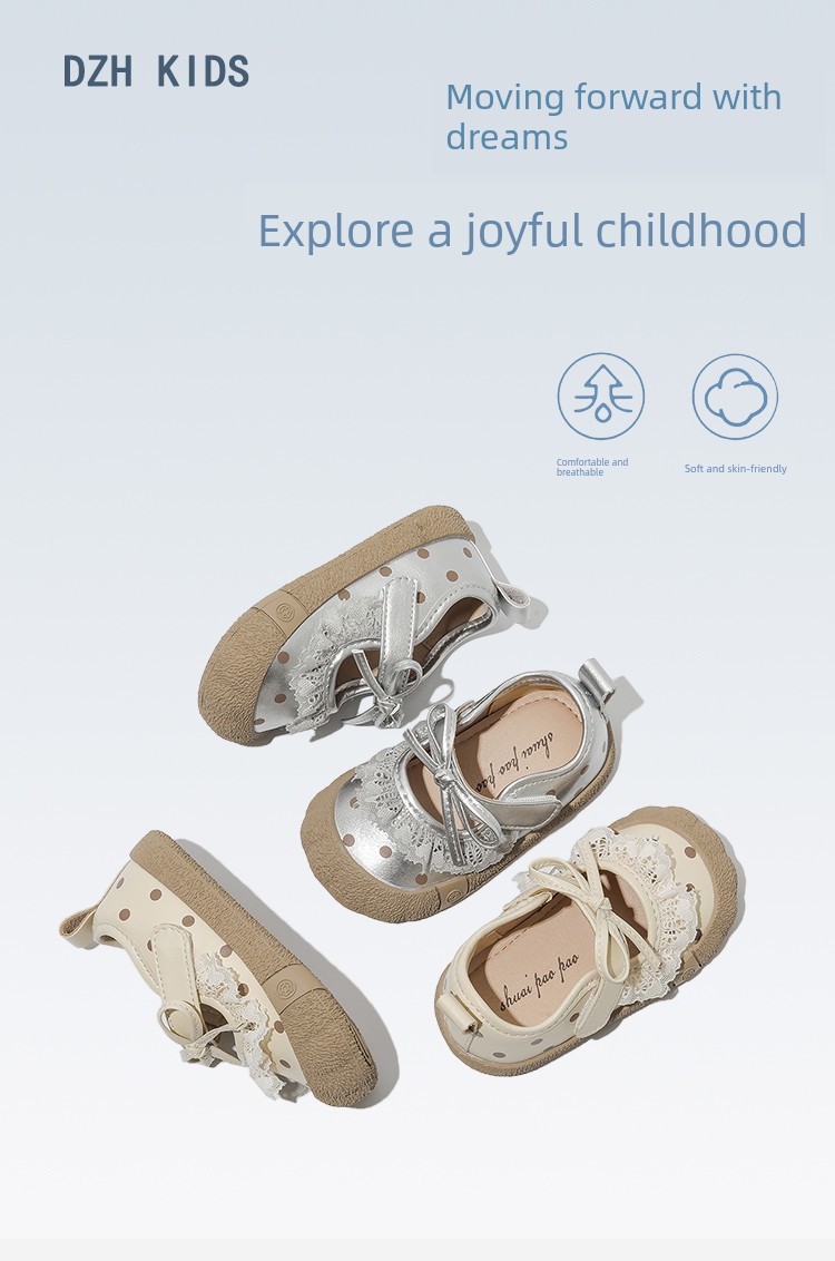 Dongzhen Monkey Girl Baby Princess Shoes Soft Sole Cute Cartoon Style Children's Shoes Lightweight Breathable Girls' Soft Sole Toddler Shoes — 2
