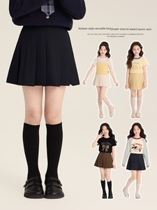 Amybaby Girl Autumn Solid Color Versatile Skirt