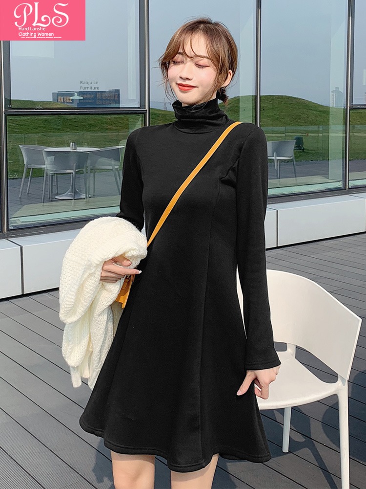 Self-cultivation Pure white Plush thickening Dress Undershirt