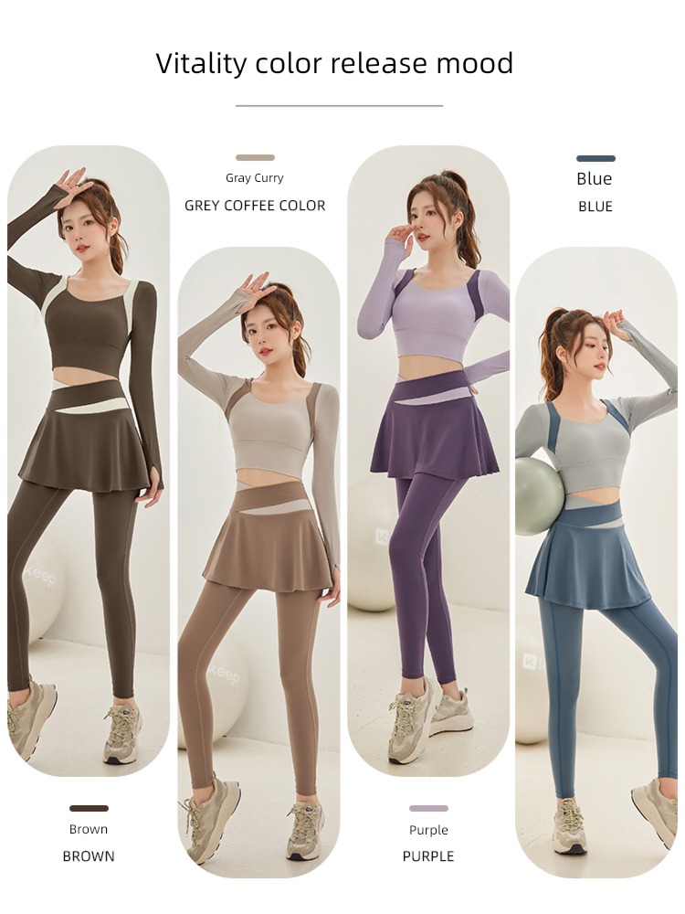 female Spring and summer quick-drying Tight fitting Long sleeve suit Yoga clothes