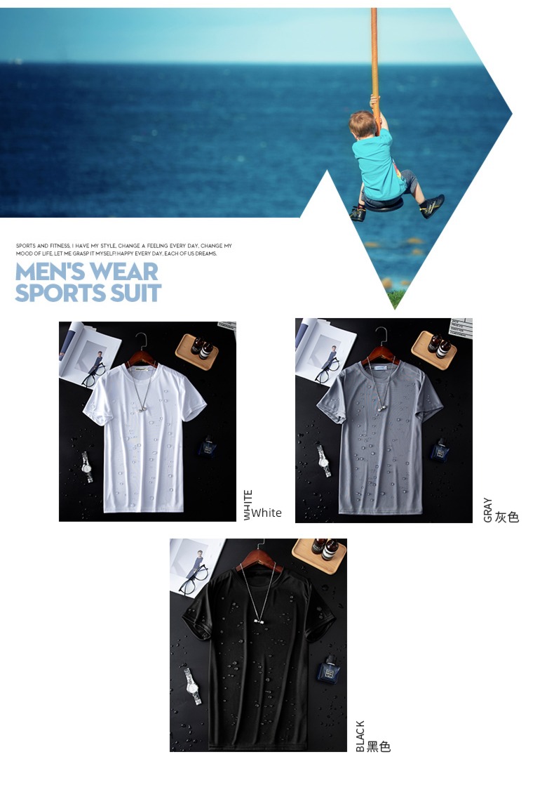 Three generations antifouling uneven sleeve length man Summer and Autumn T-shirt