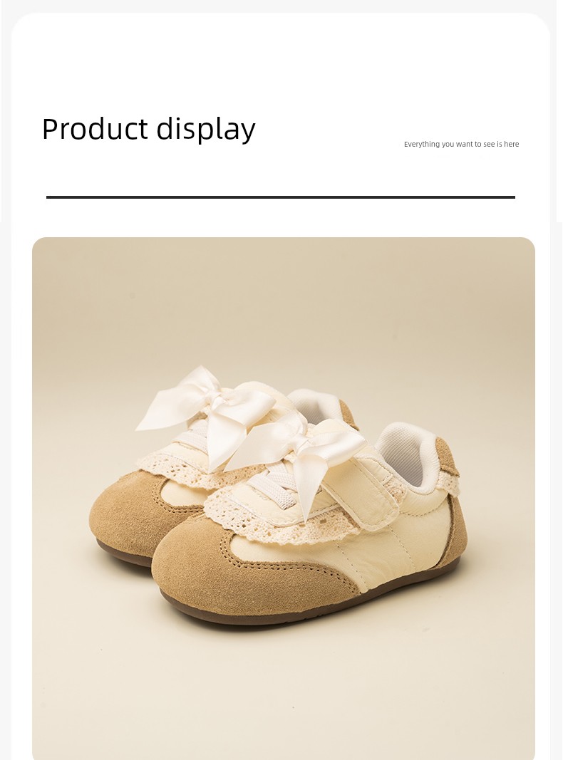 Harden Bear Baby Girl Princess Shoes Spring Soft-Soled Baby Toddler Shoes 2026 New Girls' Bow-Knot Single Shoes — 16