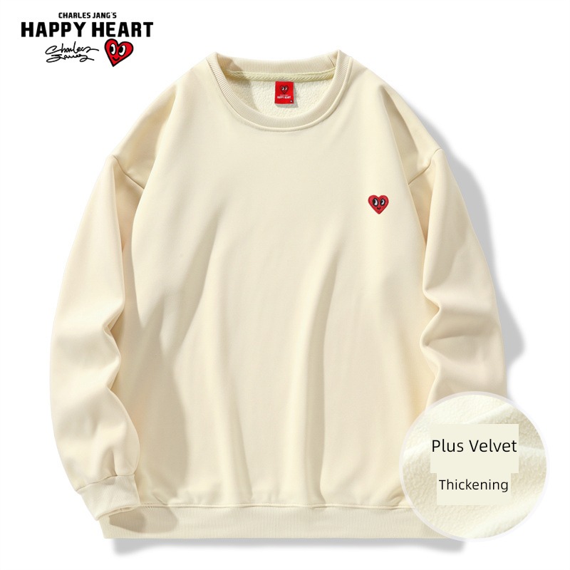 charles Peach heart Autumn and winter Shoulder drop Pullover Sweater