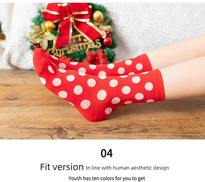 Autumn and winter Cotton Benmingnian marry Bridal red Socks