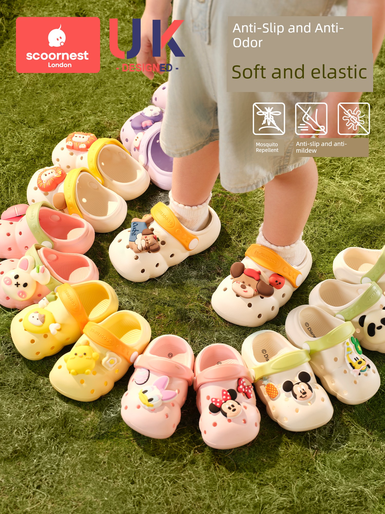 Kechao Children's Baby Clogs for Boys and Girls, Summer Closed-Toe Sandals, Indoor Bath Slippers, Non-Slip for Infants and Toddlers