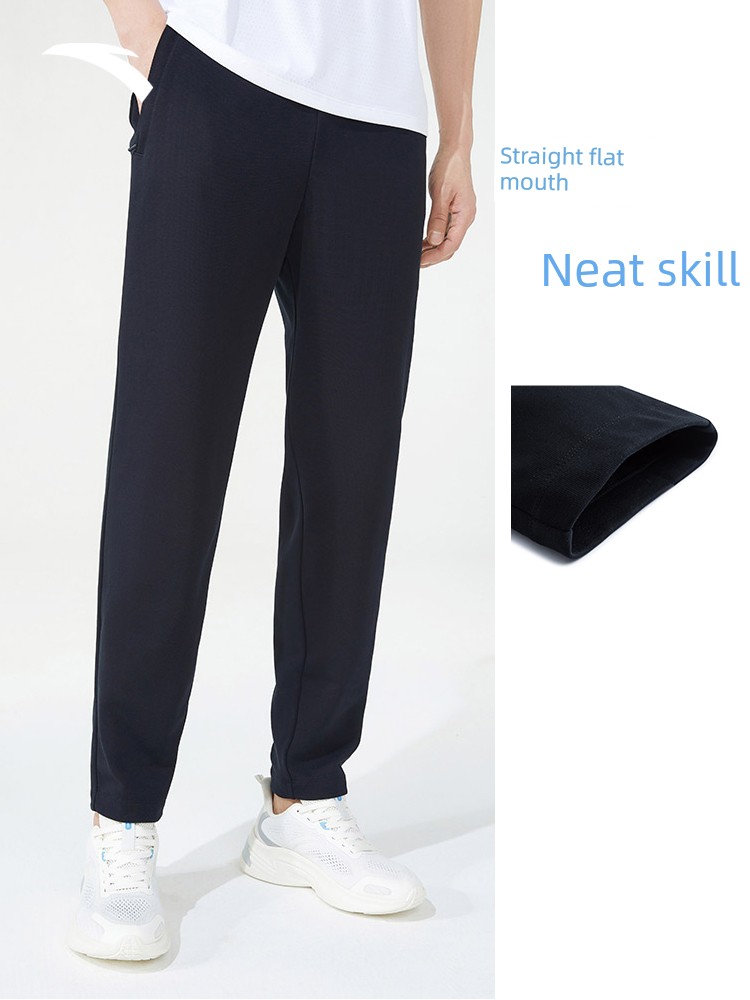 Anta man Straight cylinder black easy thickening Sports pants