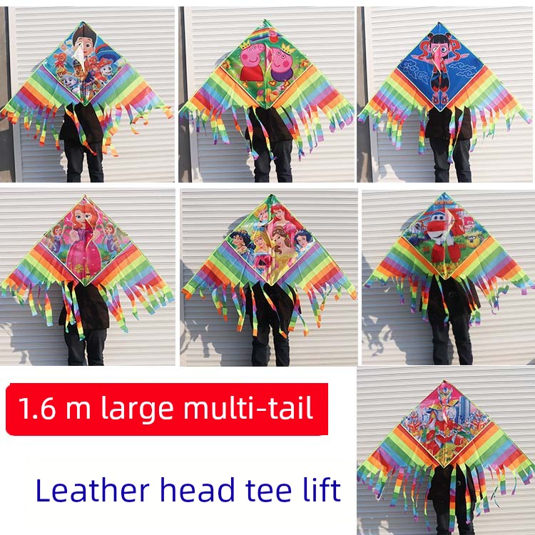 2025 New Model Weifang Children's Cartoon Kites Multi-Tailed Kites Factory Direct Sale Cheap Clearance