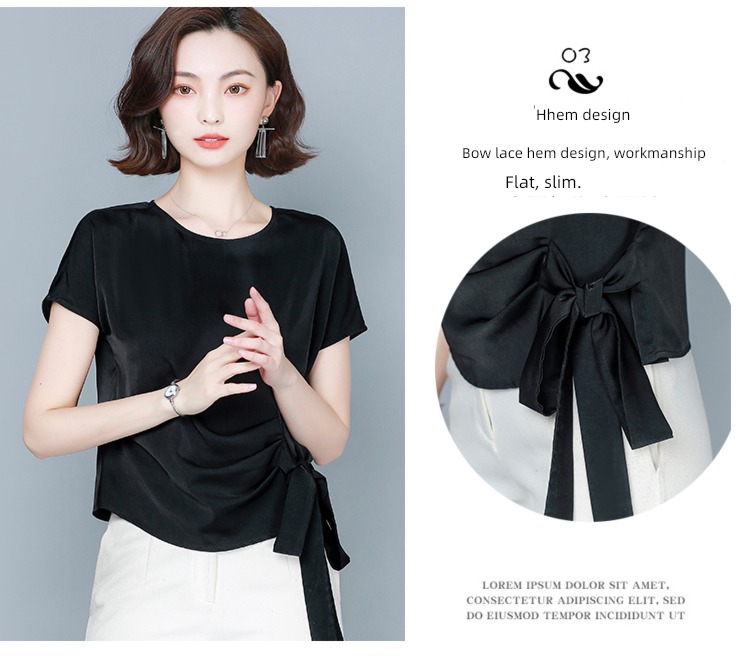 Short sleeve T-shirt easy match Wide leg pants jacket Chiffon shirt