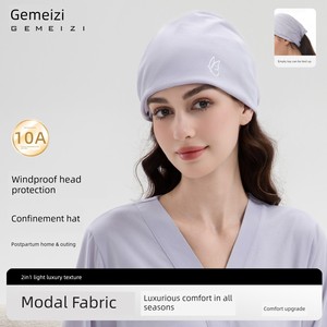 Gemeizi Postpartum Hat for Mothers, Windproof, Warm Modal Headscarf for Postpartum Care, Antibacterial, Double-Layer Bre