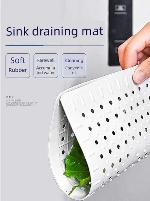 Kitchen sink drain mat square rubber insulation mat wash vegetables and fruit pool anti-blocking pad hollow anti-slip mat