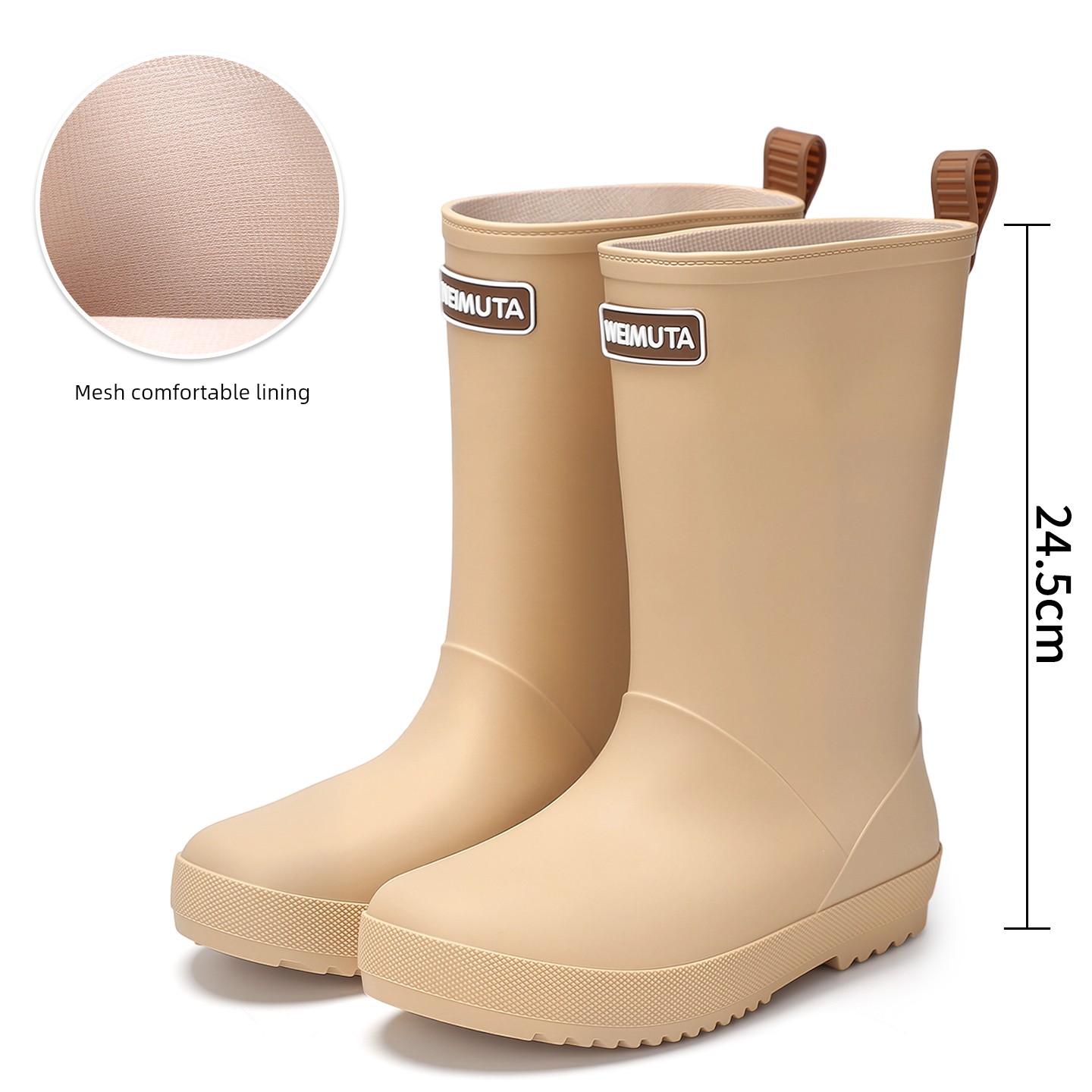 Children's Family Outdoor Rain Boots, Unisex Waterproof Ankle Boots with Anti-Slip Soles, Casual Hiking Water Boots, Rubber Shoes — 1