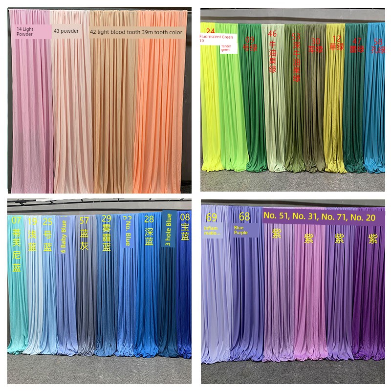 Wedding Elastic Fabric Double-Sided Milk Silk Background Screen Ceiling Voile Wedding Stage First Birthday Gift Decoration Purdah