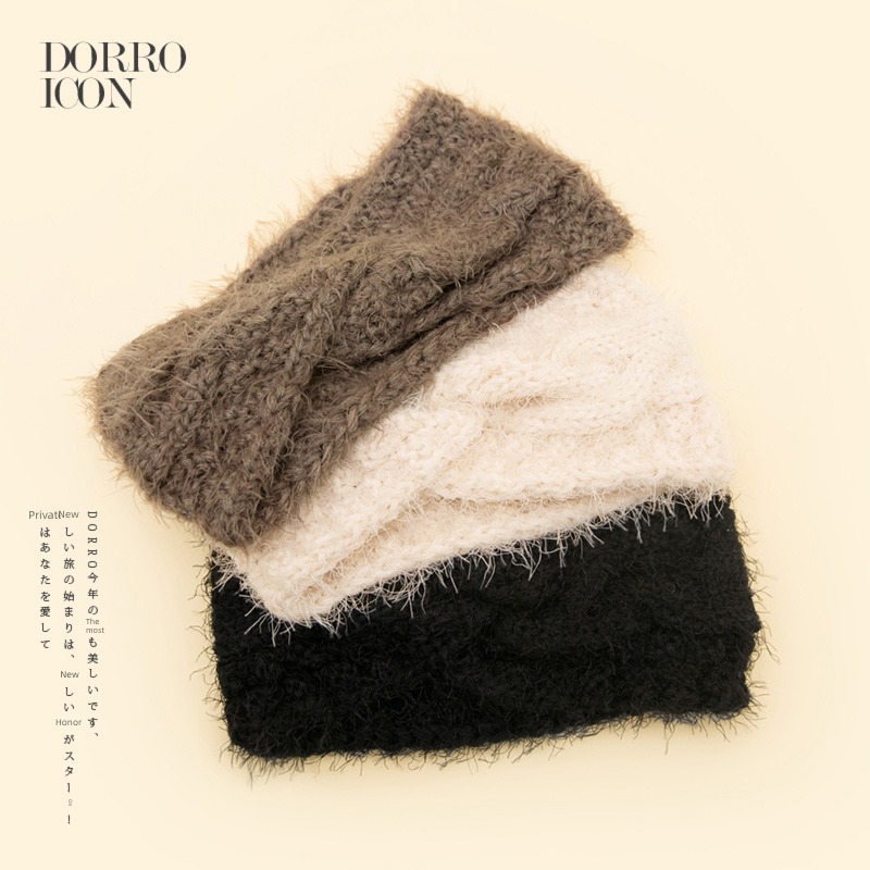 Women's money Autumn and winter Internet celebrity go out Knitting wool hair hoop