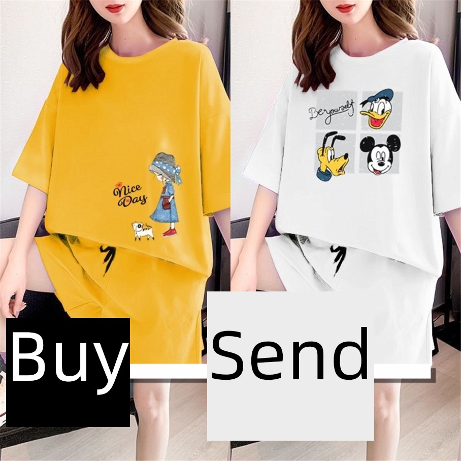 pure cotton Short sleeve Spring and summer Can go out Thin money ma'am pajamas