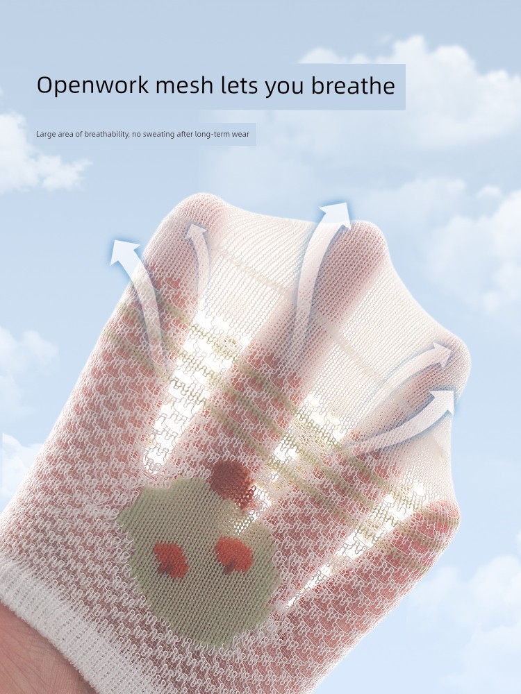 Baby Floor Socks, Summer Thin Non-Slip Cooling Socks for Infants, Indoor Walking Socks for Young Children, One-Year-Old Mesh Socks — 3