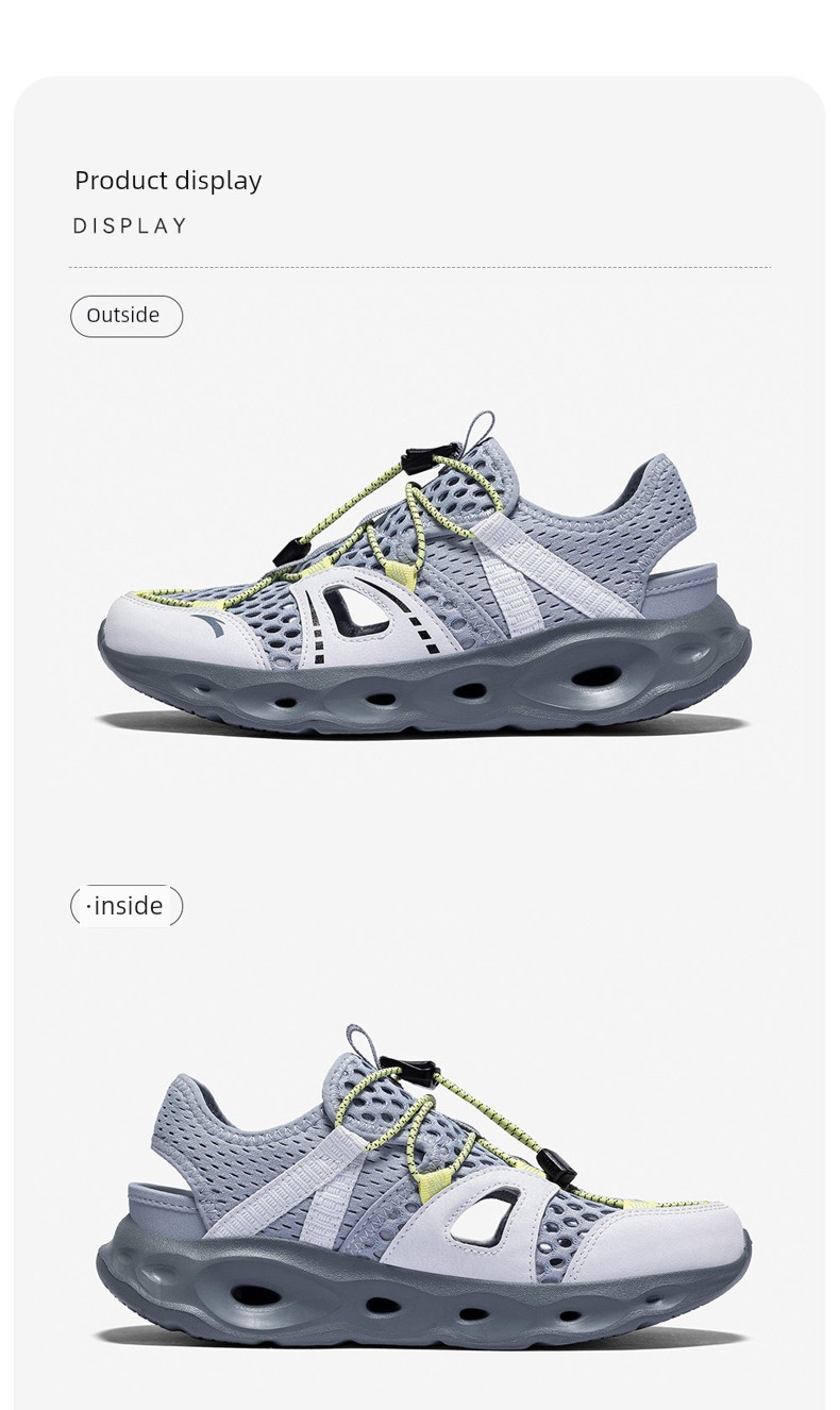 Anta Kids Boys' Beach Shoes 2026 Summer New Non-Slip Wear-Resistant Closed-Toe Sandals for Older Children — 46
