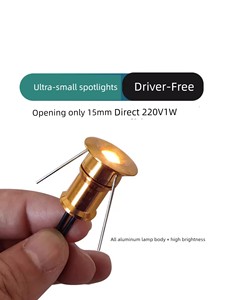 Embedded Driver-Free 15mm Mini Spotlight 1.5W Super Small Starry Sky Led Display Cabinet Light 220V
