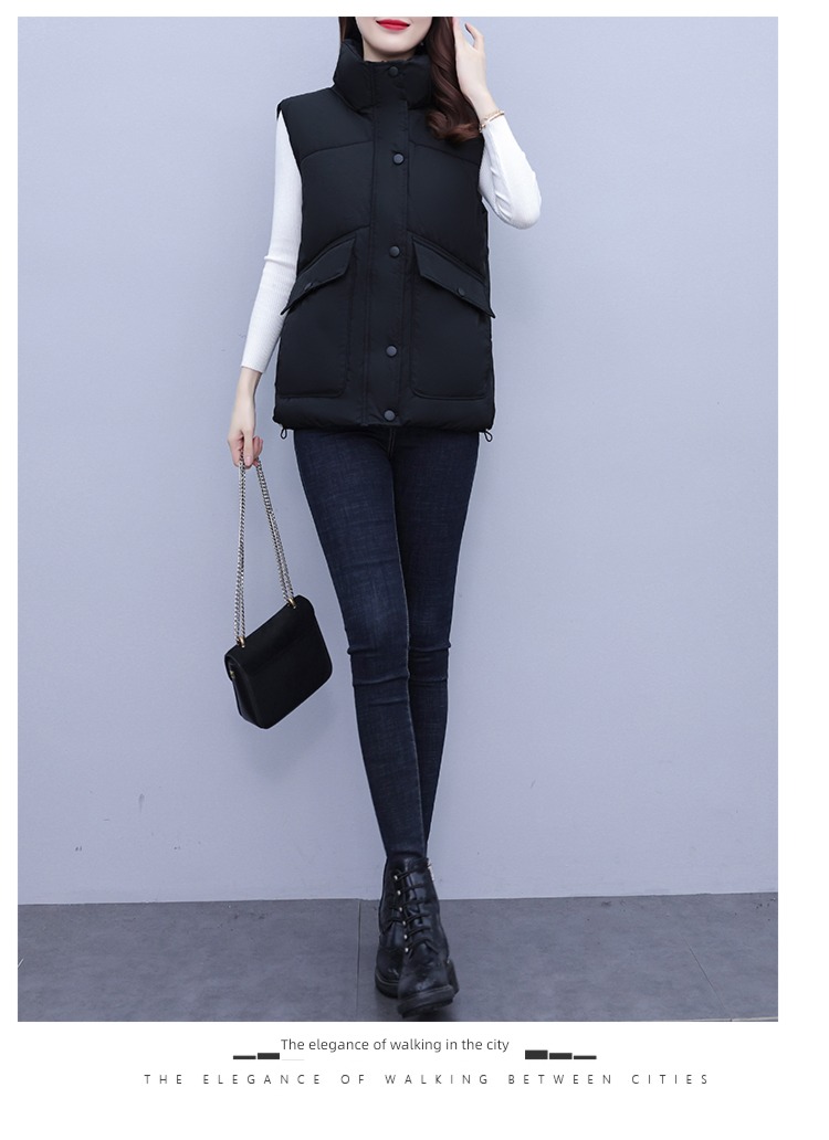 stand collar fashionable Sleeveless waistcoat have cash less than that is registered in the accounts Down cotton Vest