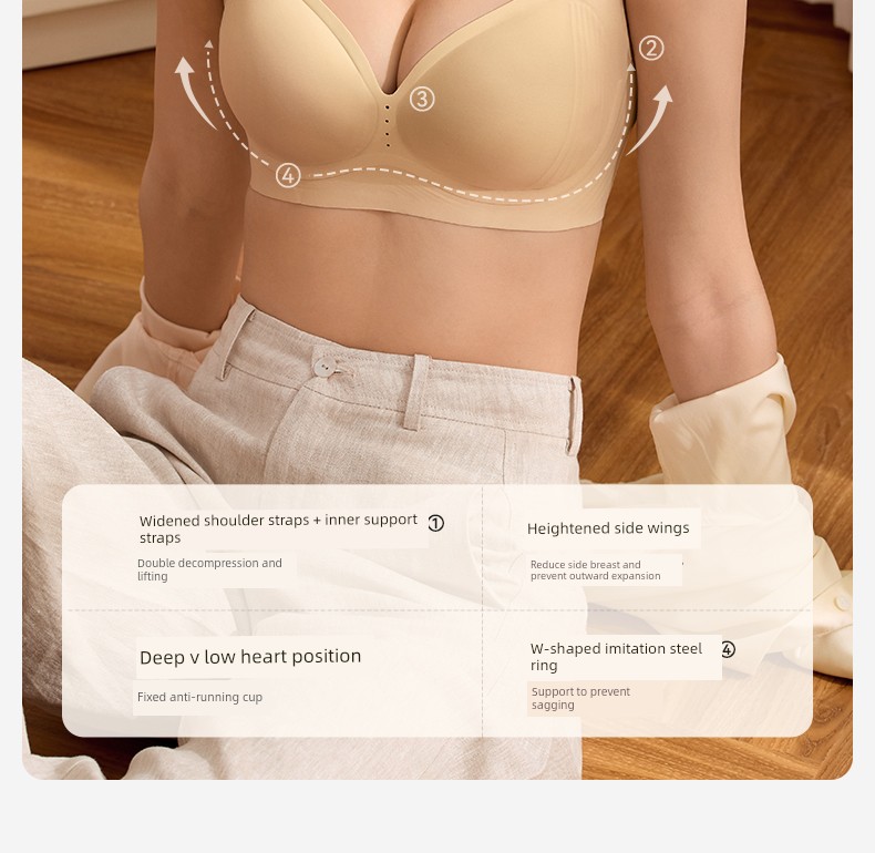 October Crystal 6D Zero-Gravity Anti-Gravity Maternity Bra Postpartum Nursing Bra Thin Breathable Large Size Anti-Sagging Underwear — 9