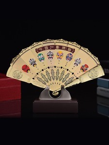 Chinese Style Special Golden Fan Decoration Folk Foreign Affairs Gifts