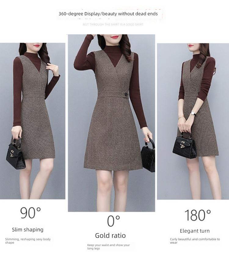 Wool Spring  Vest skirt Advanced sense Two piece set