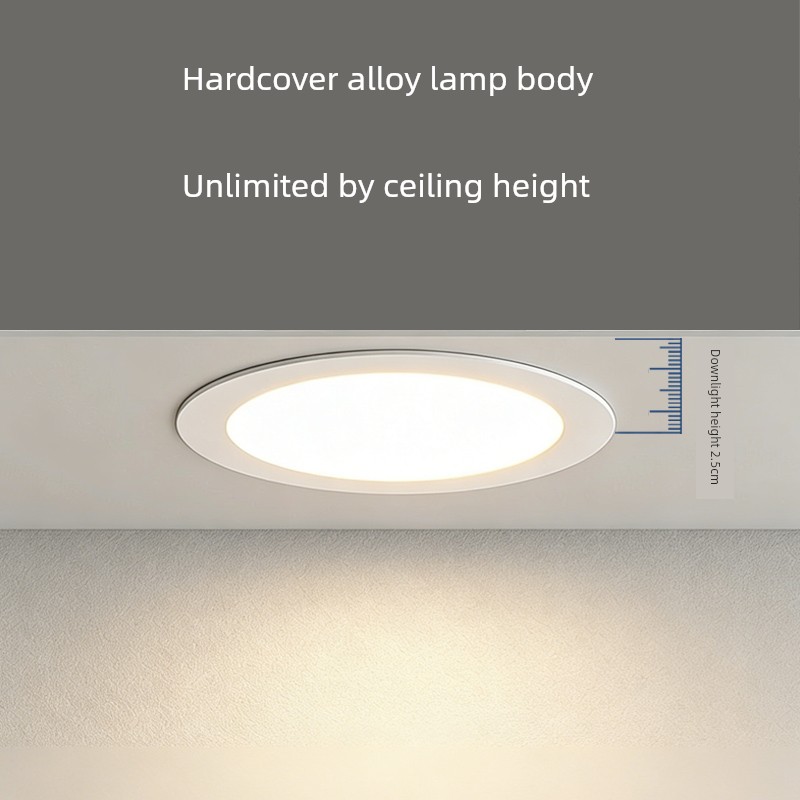 Led Recessed Downlight for Home Use, Ultra-Thin 4-Inch 12W, 6inch Hole Light for Living Room Ceiling, Commercial Use