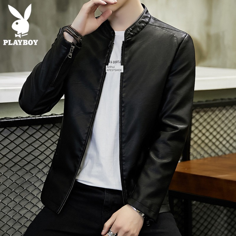 dandy Korean version trend leisure time stand collar leather clothing