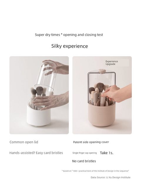 Lixu Makeup Brush Storage Bottle Cosmetics Desktop Storage Box Dust-proof Makeup Brush Bucket Dressing Table Storage Rack