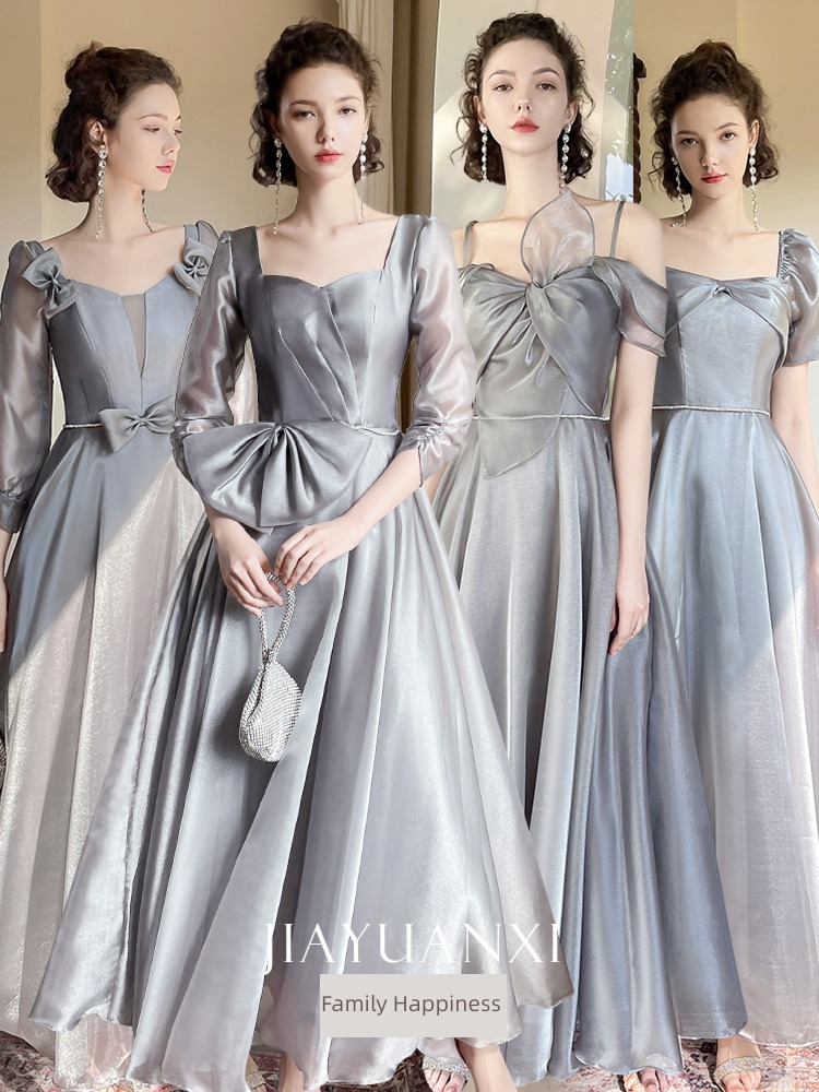 grey Bridesmaid Dresses winter have more cash than can be accounted for 2022 new pattern temperament Advanced sense Show thin Xianqi Sisterhood Evening dress female