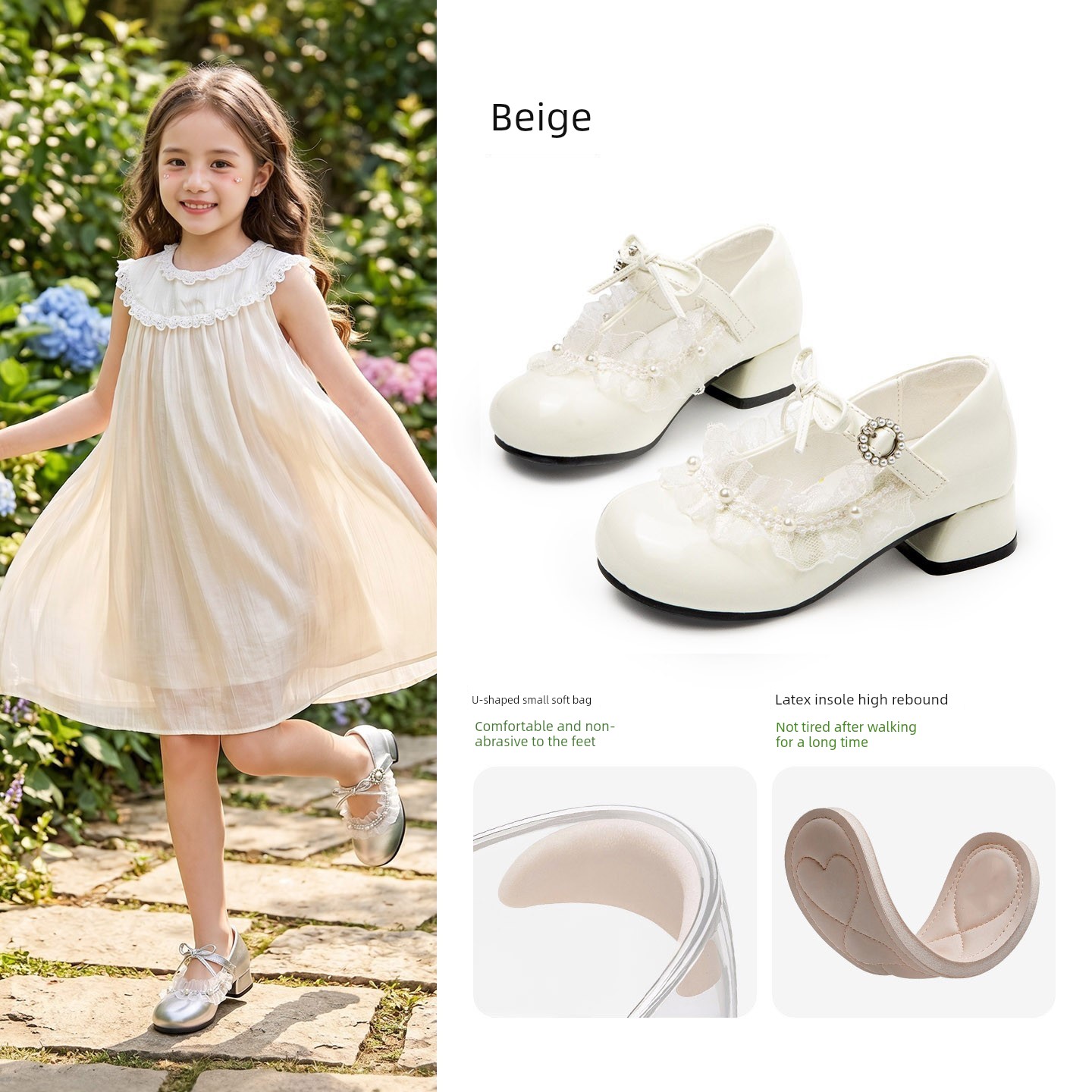 Little Girl's Stylish Leather Shoes 2026 New Summer Children's Beautiful Princess Shoes Girls' Soft-Soled High-Heeled Stage Shoes — 6